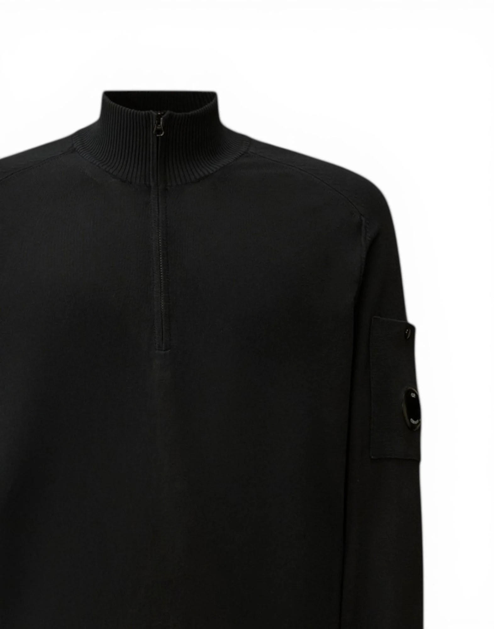 C.P. Company Cotton Crepe Half Zip Sweater Uomo - Image 2