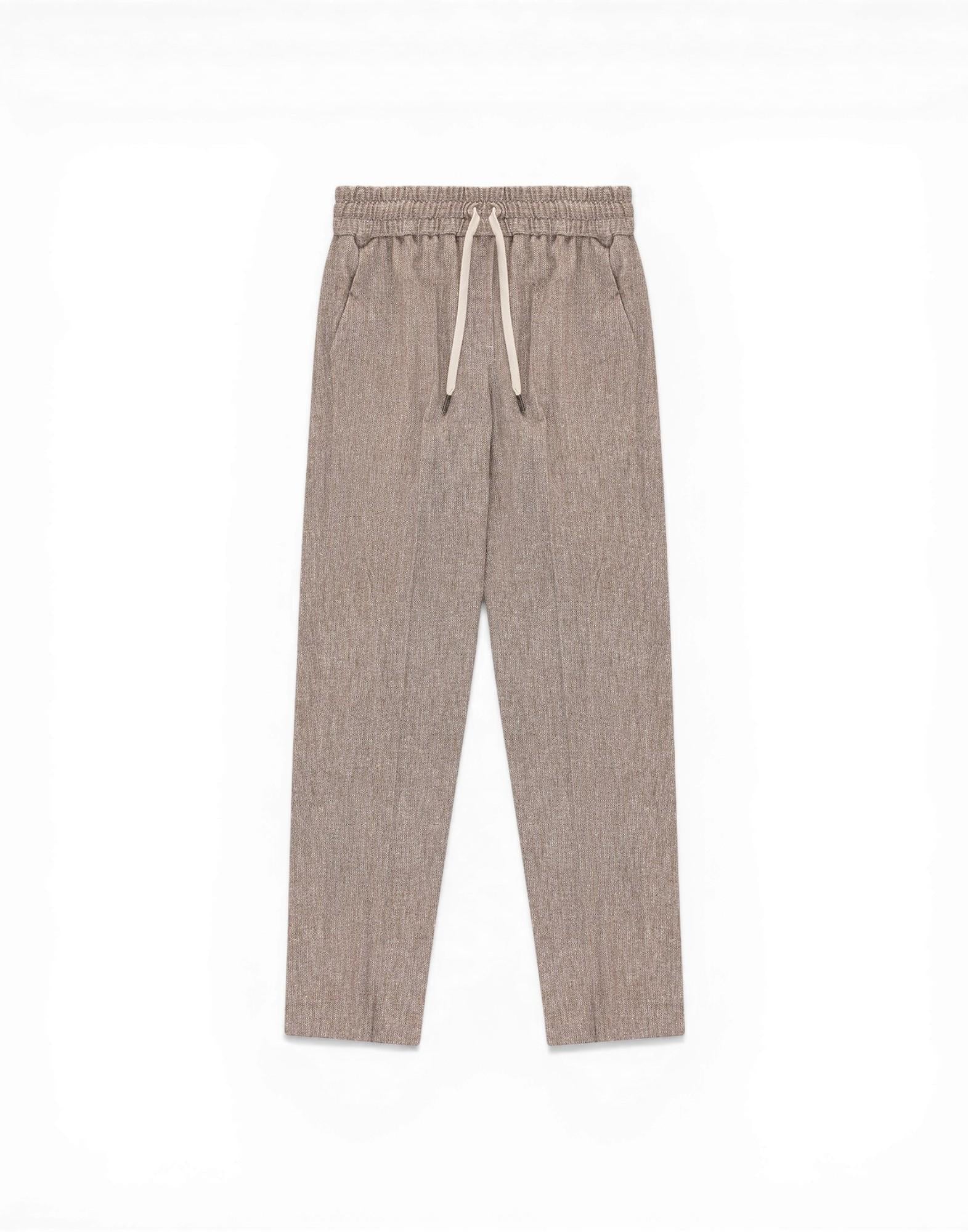 Circolo 1901 Pantalone Chino Coulisse Micro Herringbone Premium Piquet Donna