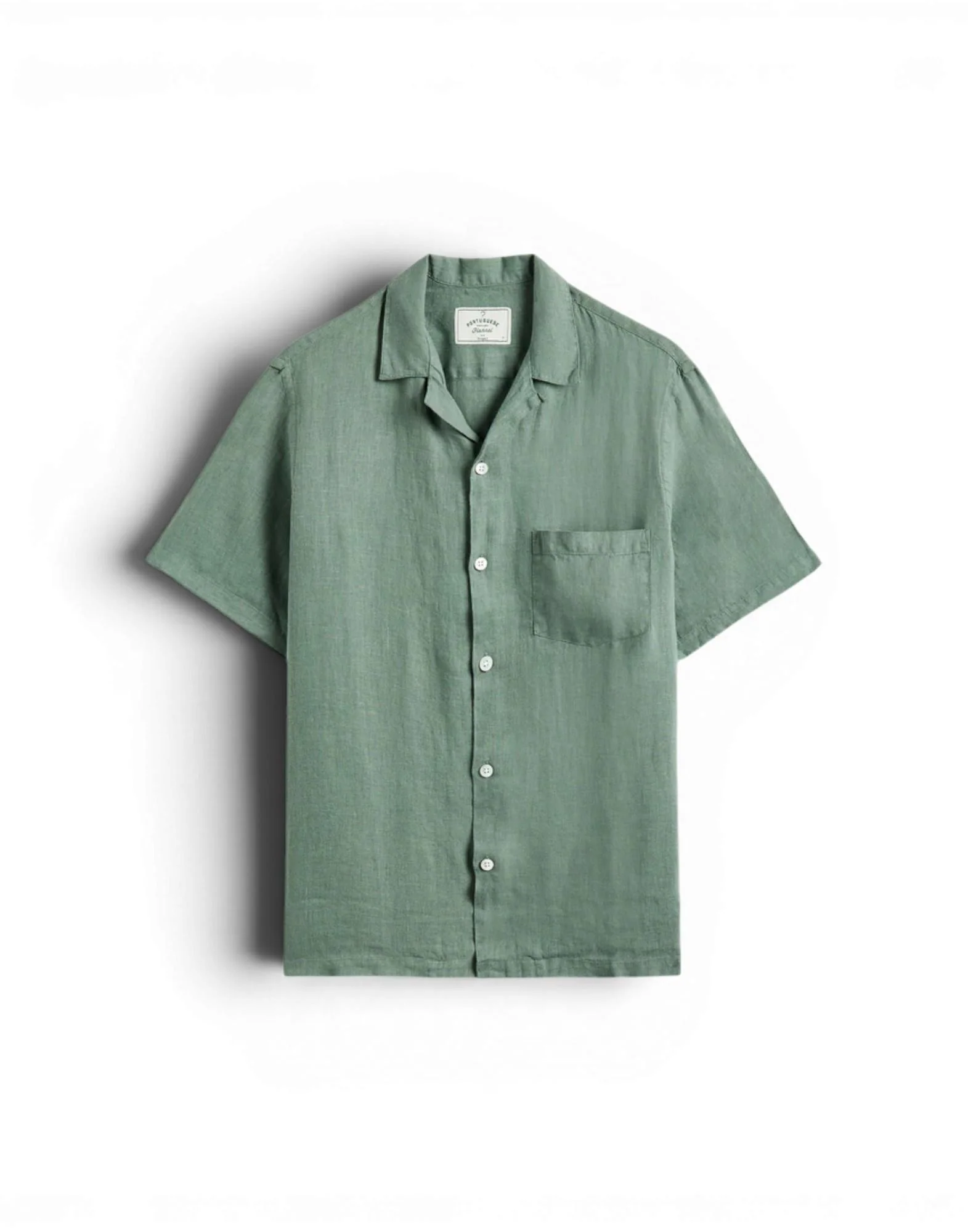 Portuguese Flannel linen camp collar Uomo