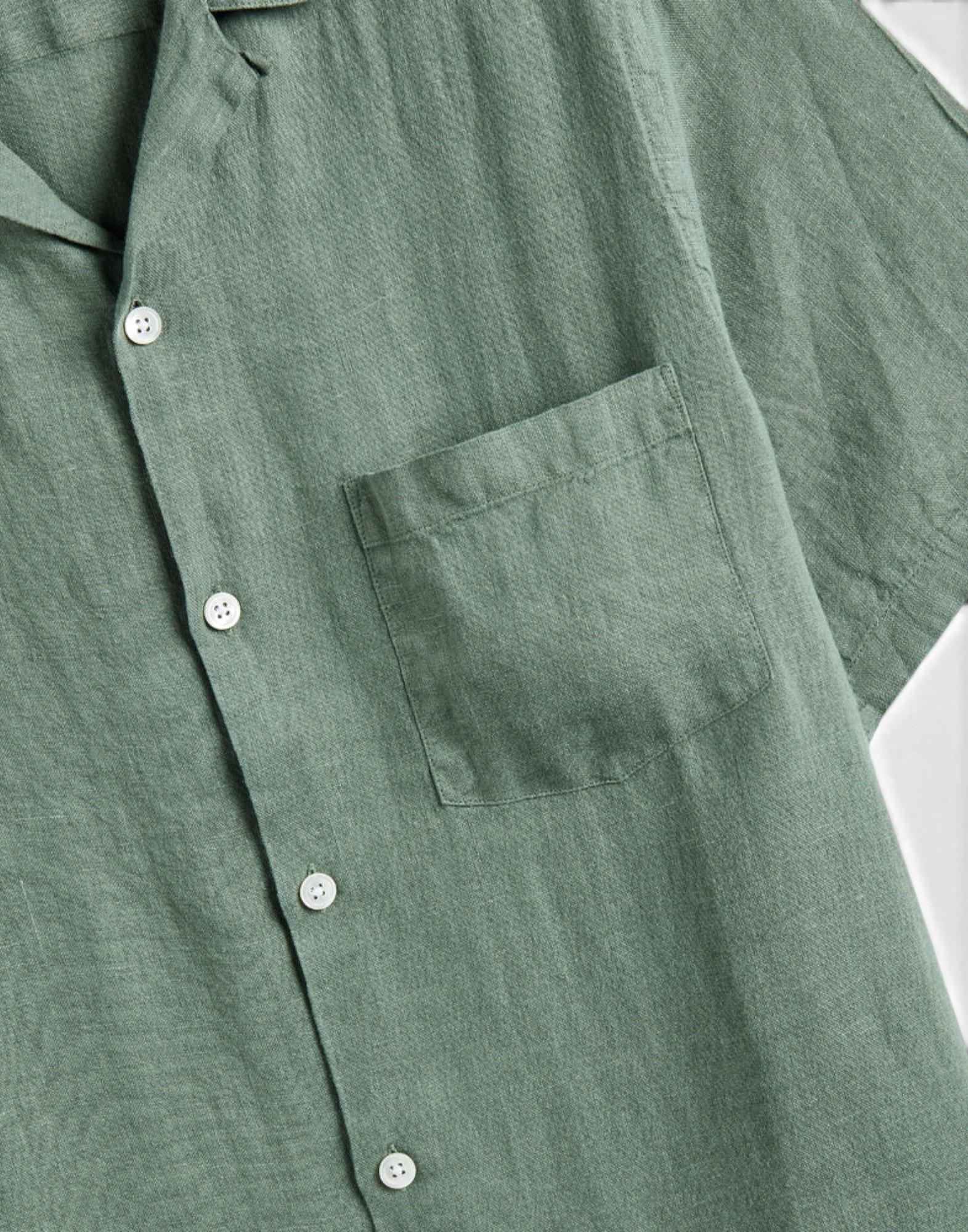 Portuguese Flannel linen camp collar Uomo - Image 3