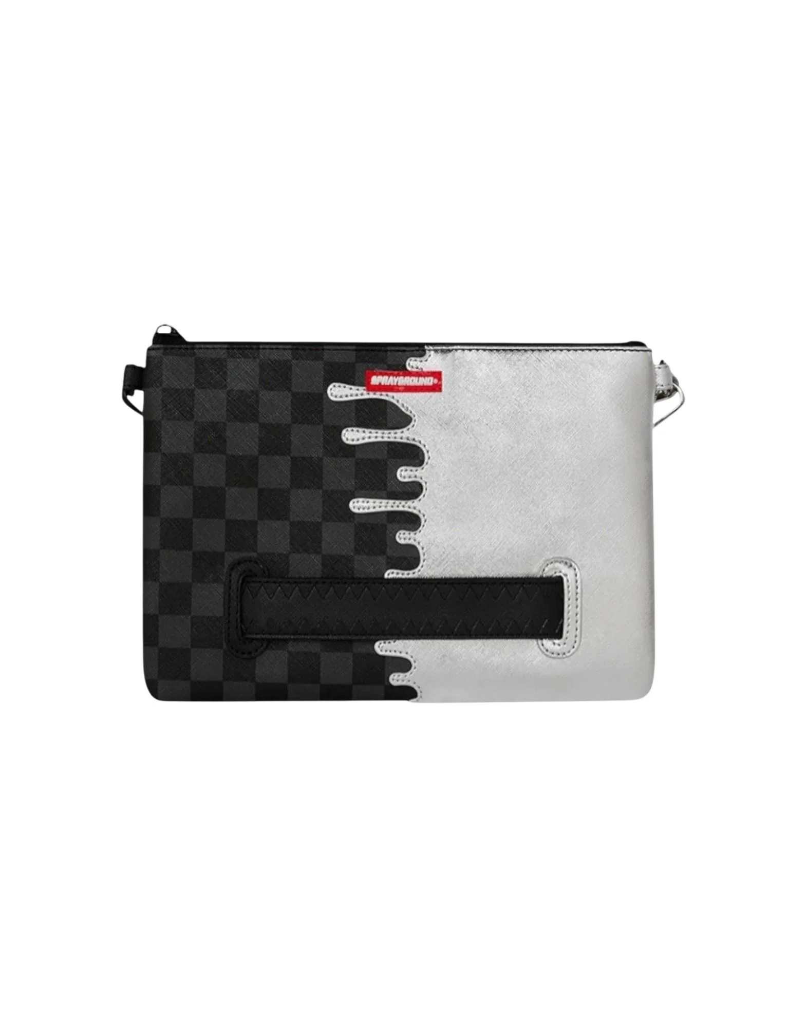 Sprayground Silver Side Drip Black Check Shark Unisex - Image 3