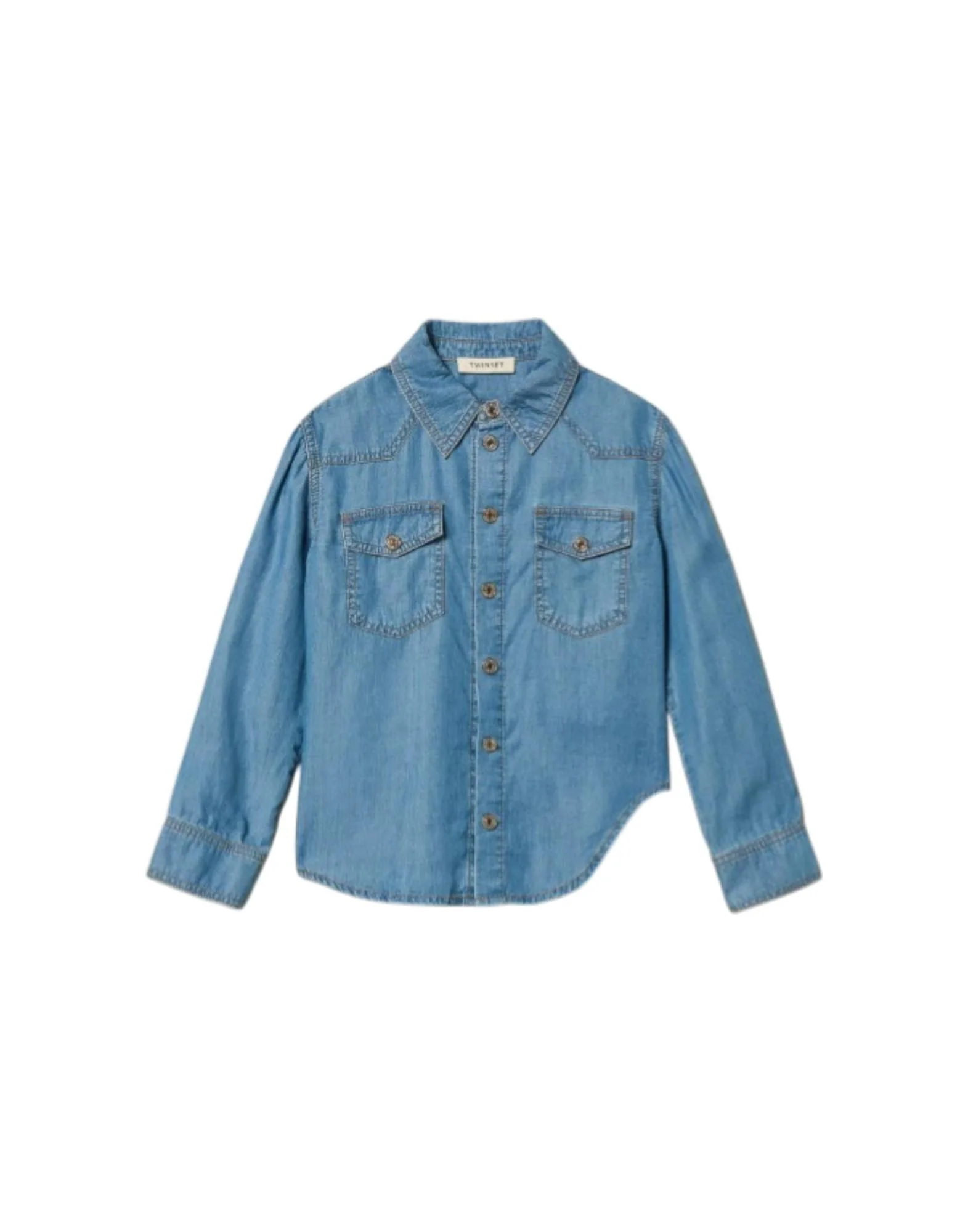 Twinset Camicia in chambray con tasche Bambina