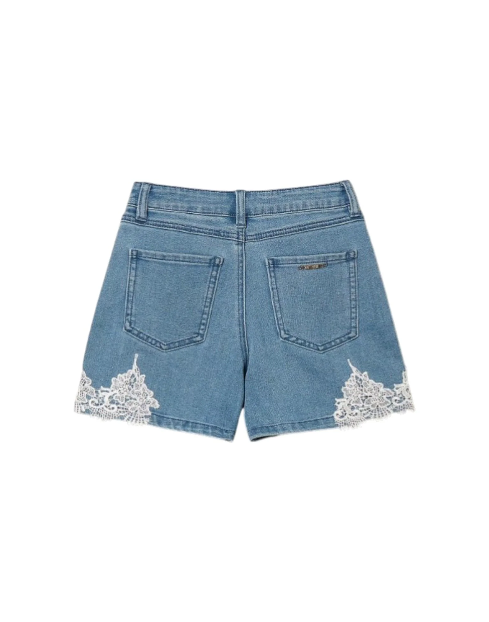Twinset Shorts in jeans con pizzo Bambina - Image 2