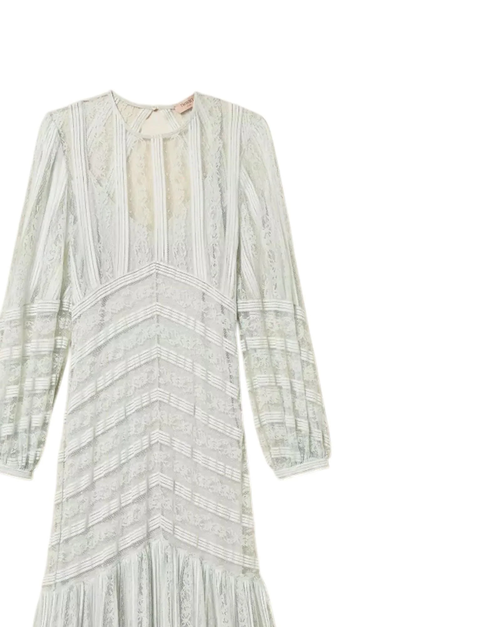 Twinset Abito lungo in pizzo a righe Donna - Image 2