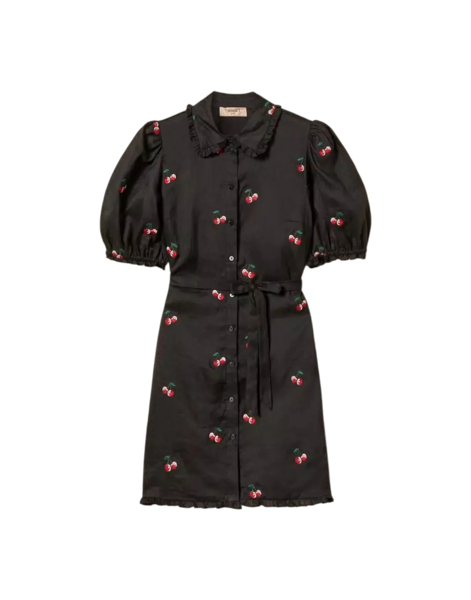 Twinset Abito Corto Ramiè Ricami Donna