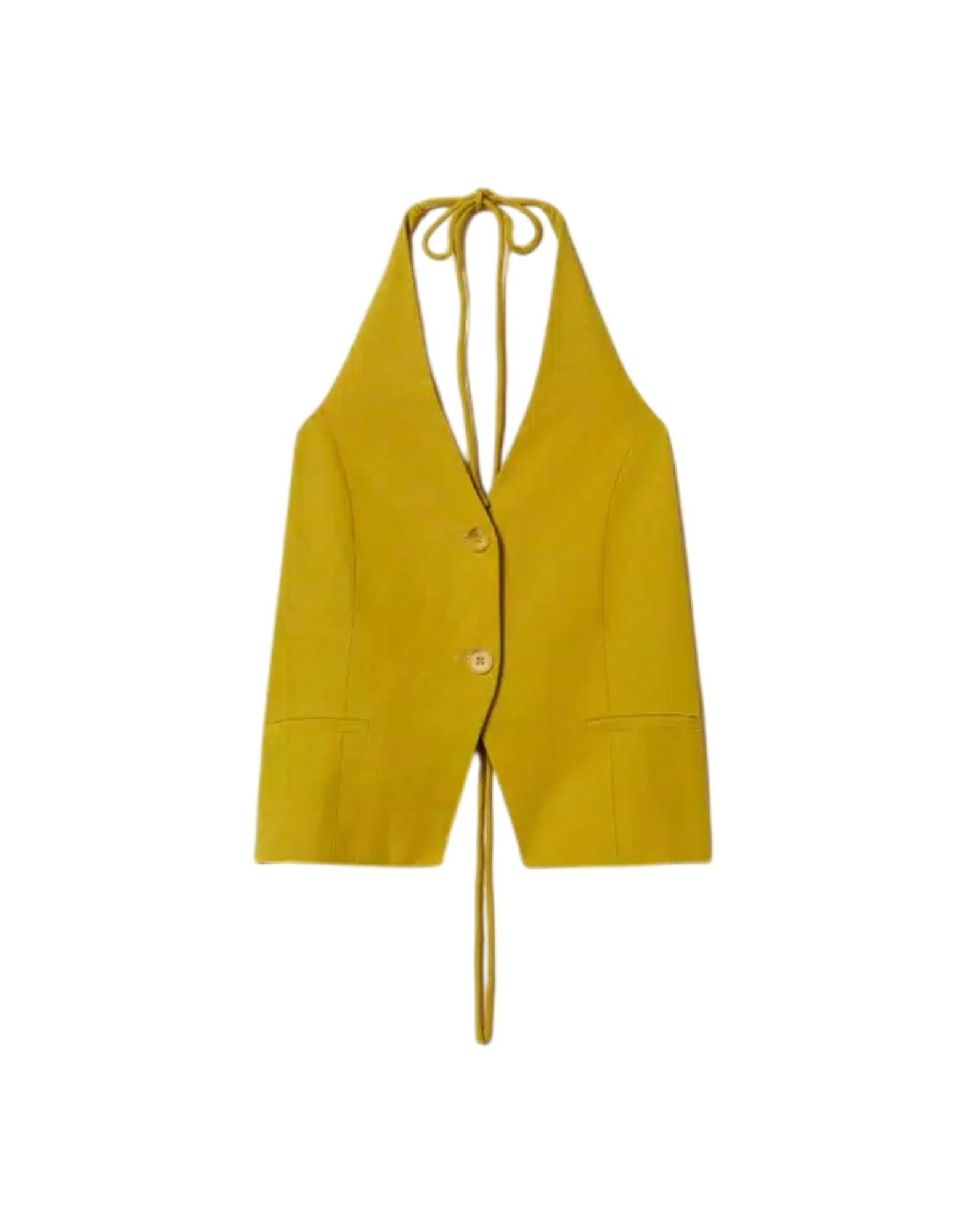 Twinset Gilet halter in misto lino Donna
