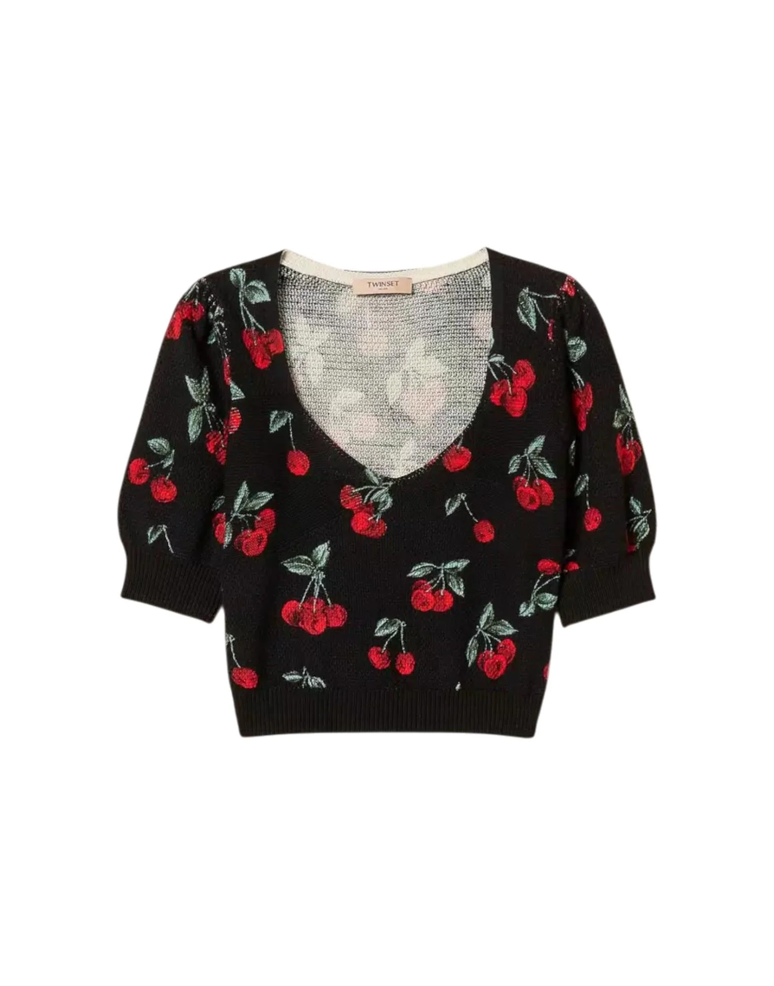 Twinset Maglia con stampa ciliegie Donna